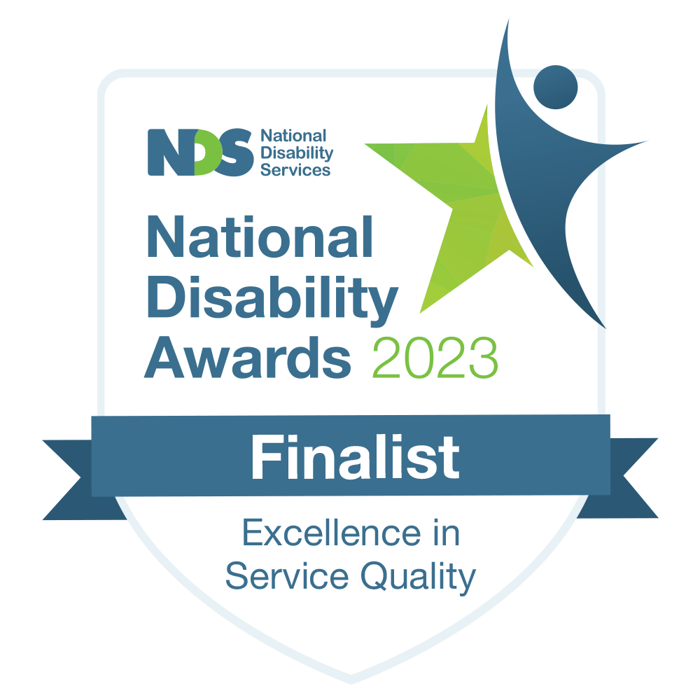Multicap finalist badge for 2023 National Disability Awards - Excellence in service quality